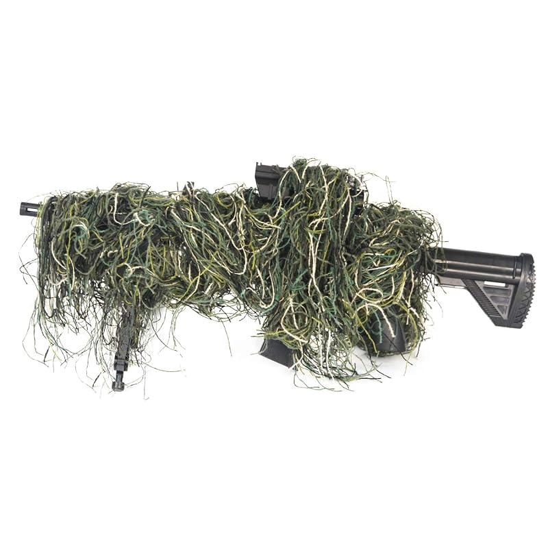 Woodland Ghillie Rifle Cover Wrap with Elastic Strap 4ft (120cm) - GUGULUZA