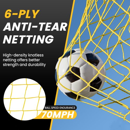 MangoStar Soccer Goal, 12X6 FT Soccer Goals for Backyard Portable Net Collapsible Metal Base, Quick Setup Soccer Net for Indoor Outdoor Practice Training with Carry Bag