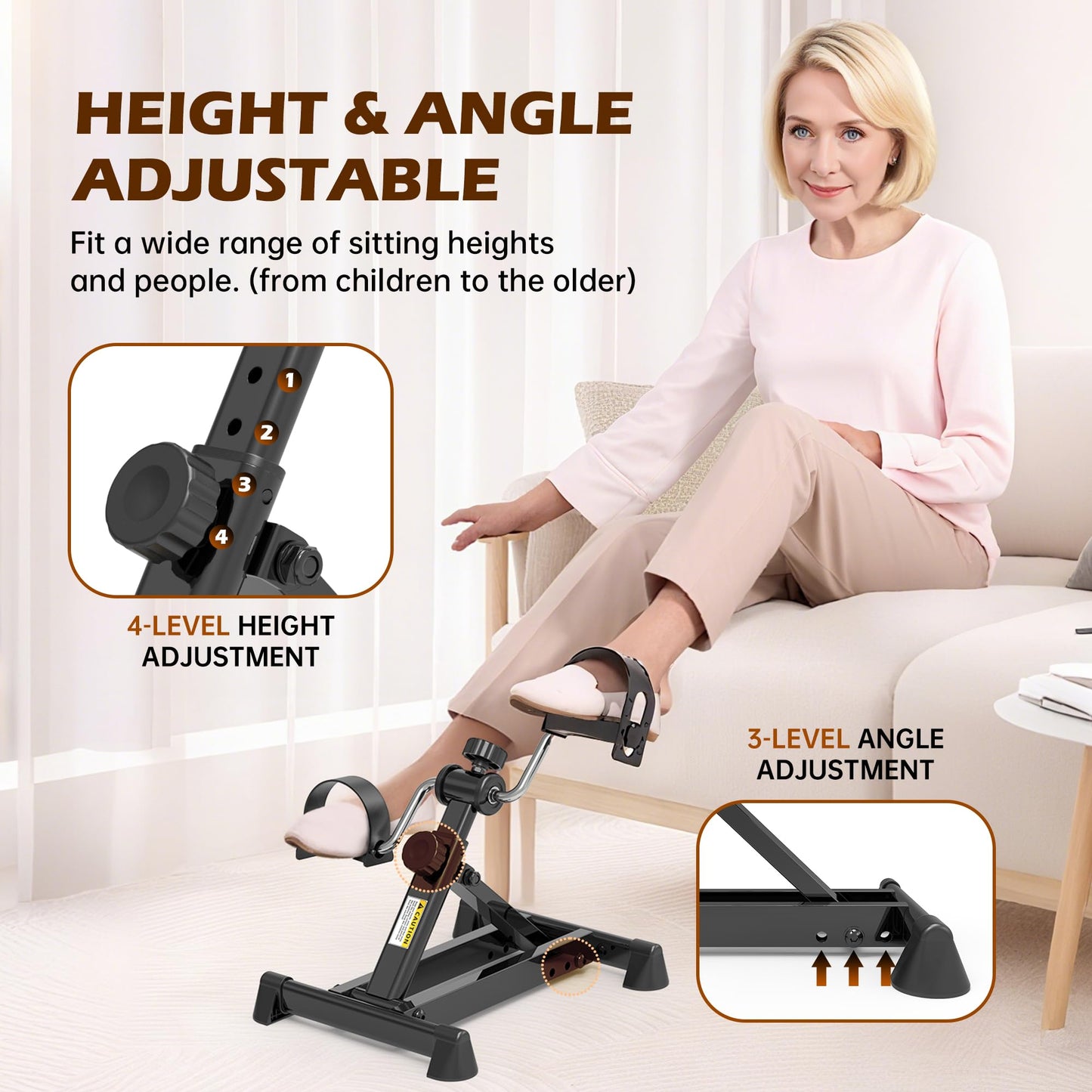 Mini Exercise Bike, Under Desk Bike Pedal Exerciser Portable Foot Cycle Arm & Leg Peddler Machine