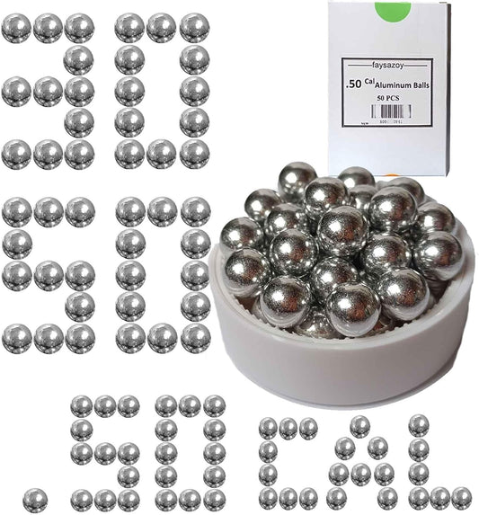.50 Caliber Aluminum Balls for Self Defense & Training, Seamless Fit for Umarex T4E TR50/HDR50, Non-Lethal Reusable Projectiles with Penetration