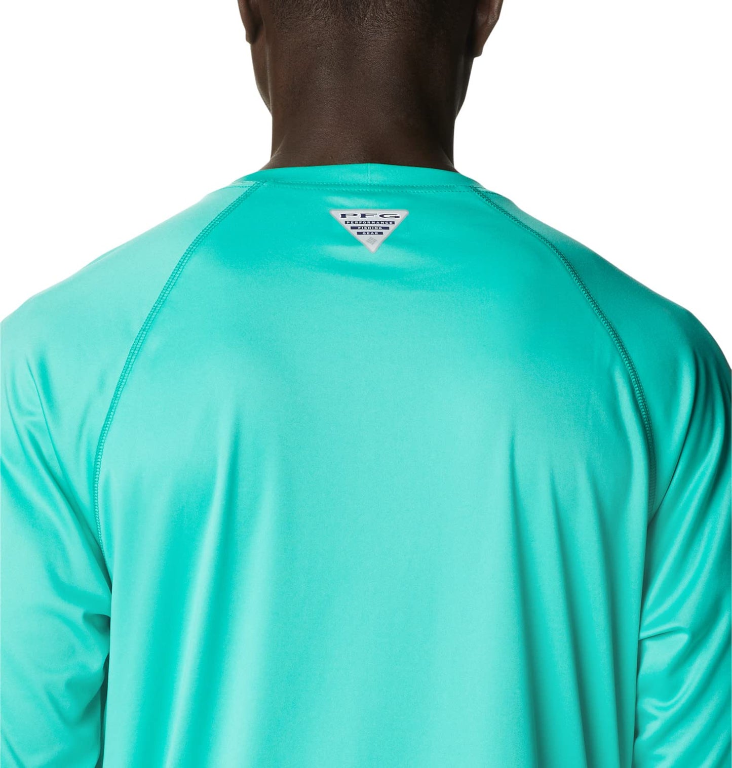 Columbia Men's Terminal Tackle Long Sleeve Shirt, Electric Turquoise/Cool Grey Logo, XX-Large