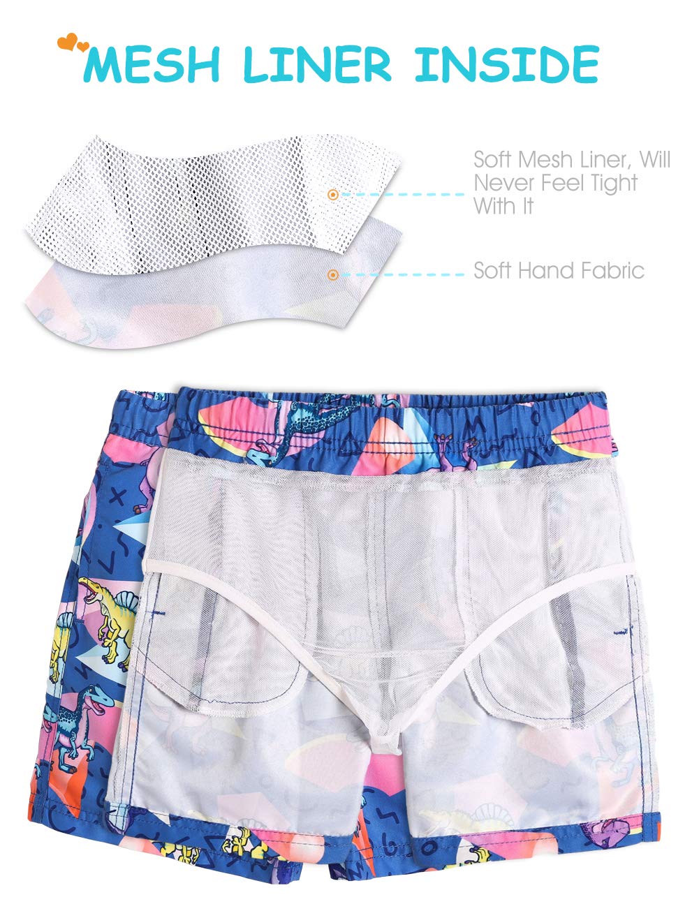 maamgic Boys Swim Trunks Toddler Swim Shorts Little Boys Bathing Suit Swimsuit Toddler Boy Swimwear,Dinosaur-Blue,10 T