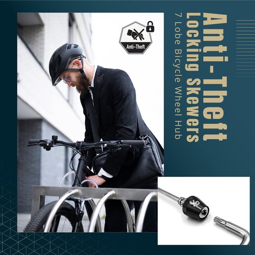 ONIPAX Bike Anti-Theft Locking Skewer 7 Lobe Bicycle Wheel Hub Secure Binder Bolt Kit with Key
