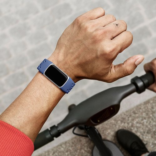 Maledan Compatible with Fitbit Charge 6/ Charge 5 Bands Women Men - Waterproof Sport Band Breathable Strap Replacement Wristbands for Fitbit Charge 6/ Charge 5 Accessories, Black/Navy Blue/Blue Gray