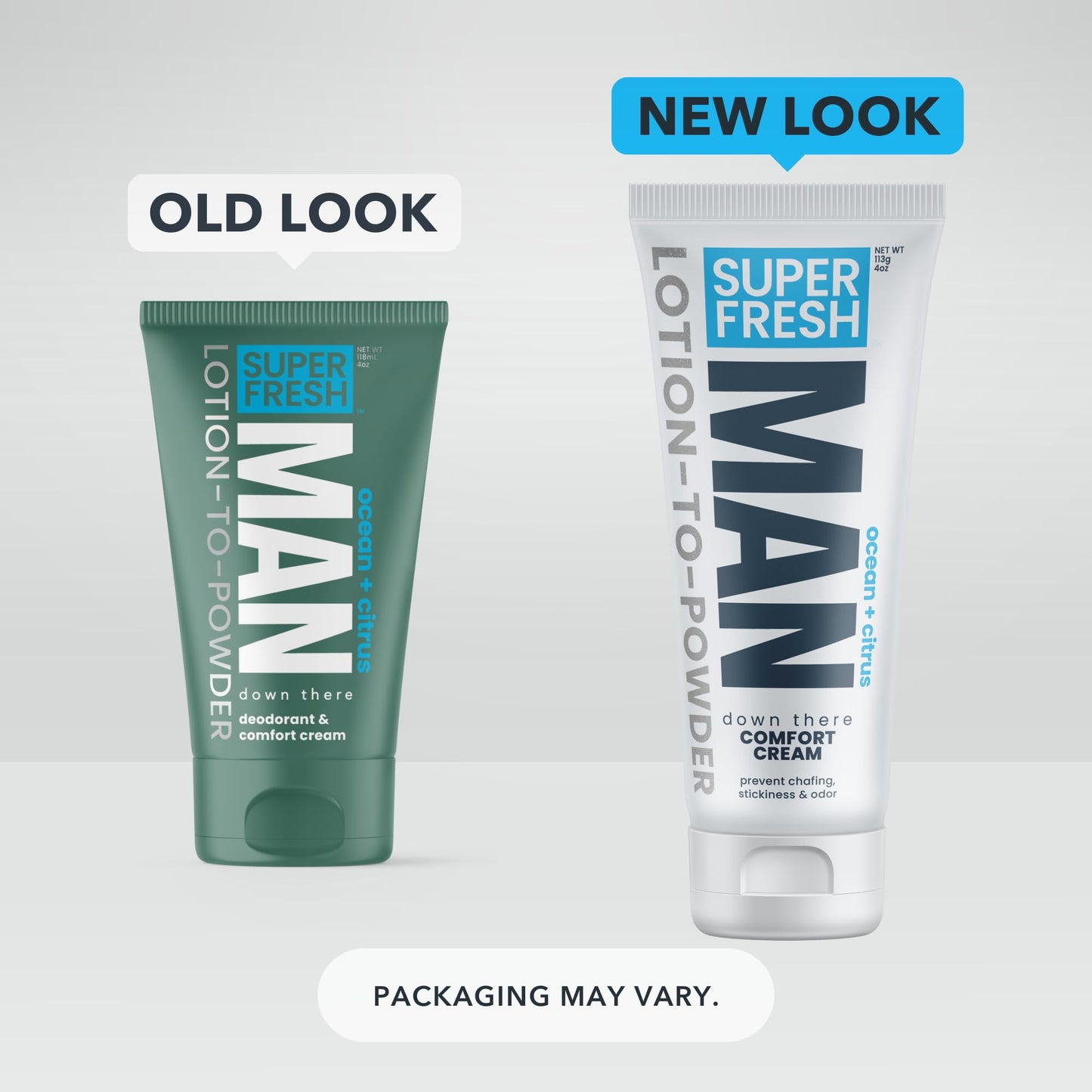 Super Fresh Man Parts Ball Deodorant for Men | POWDER LOTION | Mens Hygiene Cream for Groin, Butt, & Body | Fresh Control Odor, Anti Chafing, Stop Itch, Absorb Sweat | Aluminum Free
