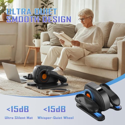 Under Desk Elliptical Machine, Ellipse Leg Exerciser for Seniors with Adjustable Speed, LED Display, Portable Fitness Solution for Home or Office Workouts