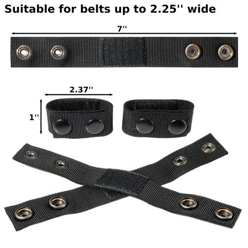 VEPKOIT 4 Pcs Belt Keepers for Duty Belt, Nylon Duty Belt Keepers with Double Snaps for 2"/2.25" Wide Belt, Tactical Belt Loop Keeper for Police Duty Belt Law Enforcement Accessories Tactical Gear (4)