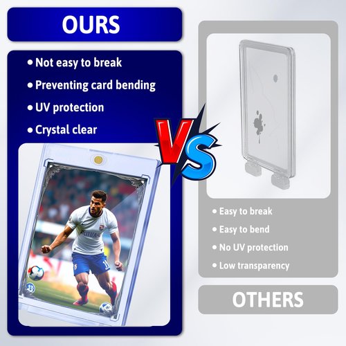 50ct Magnetic Card Holder, 35pt Magnetic Card Holder for Trading Cards, UV Protection Baseball Card Holders Hard Plastic Card Protectors for MTG Cards, Sports Cards, Baseball Cards, Game Cards