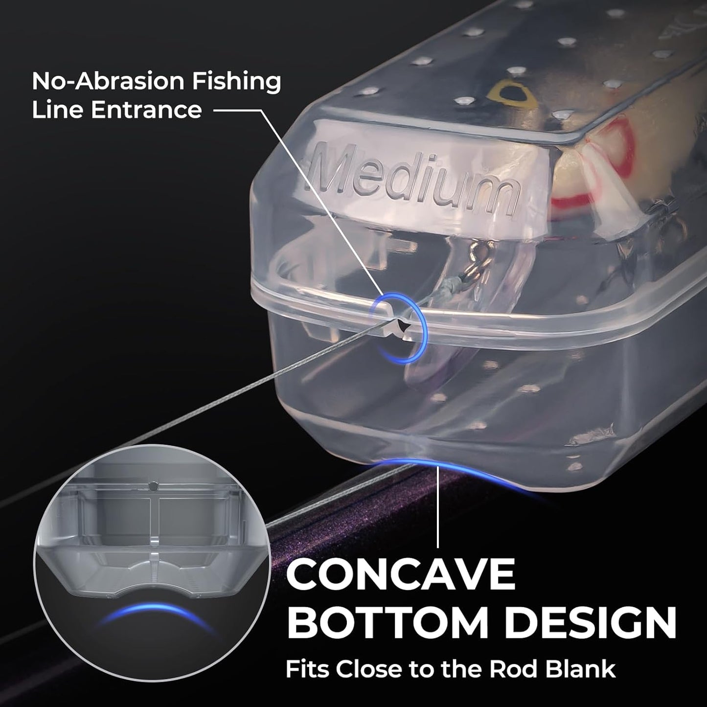 KastKing Bait Kapsule – Lure Cover with Vent Holes, Protects Hooks, Multiple Sizes (S, M, L, Jumbo,Drop Shot) - Multiple Attachments for Freshwater & Saltwater Fishing Gear. Patent Pending.