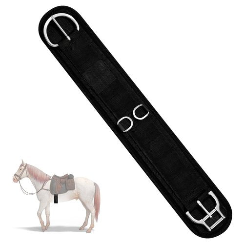 Eccliy 32 Inch Equine Horse Cinch Elastic Saddle Cinch Girth with Buckle for Western Horse Riding Supplies
