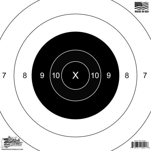 Pro-Shot Products B-8 Bullseye Heavy Paper Target 10" x 10" 12 Pack