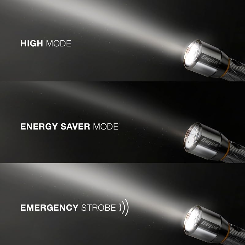 Energizer Vision HD Extra Performance LED Flashlight with Digital Focus - Silver 1-Pack (Batteries Included)