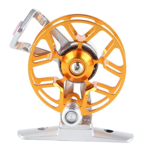 RiToEasysports RightHanded Fishing Reel Aluminum Alloy Ice Fishing Wheel LaborSaving for Fishing Enthusiasts (Red) (Blue) (Gold)
