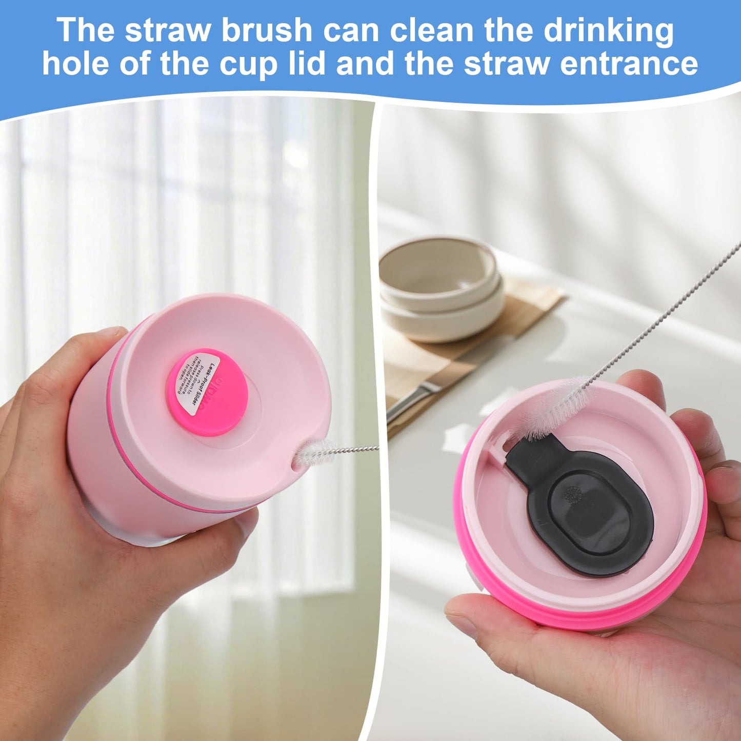 XANGNIER 5 Pcs Water Bottle Cleaner Brush Set for Owala Smooth Sip Slider Coffee Tumbler 12oz& 20oz,Silicone Boot Protector,Multifunctional Bottle Brush and Straw Cleaner Brush