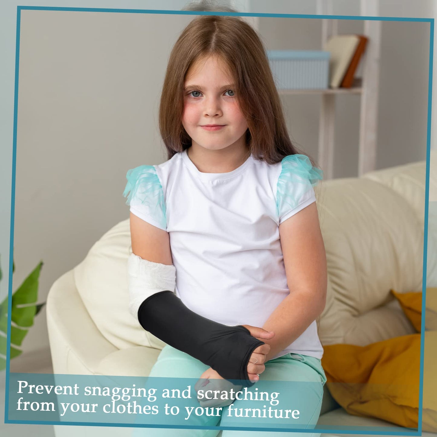 Boao 8 Pcs Arm Cast Covers Protector Splint Cast Covers Soft Elastic Arm Sling Sports Sleeve Reusable Breathable Wrist Elbow(Black,Classic)