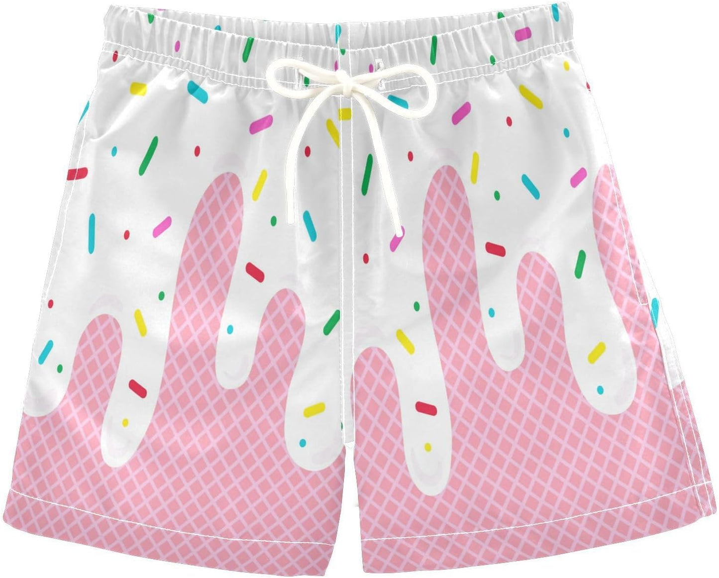 Ice Cream Boy Baseball Shorts Waffle Or Cone Preppy Shorts,Kids Youth Ice Cream Drip Track Short Pants