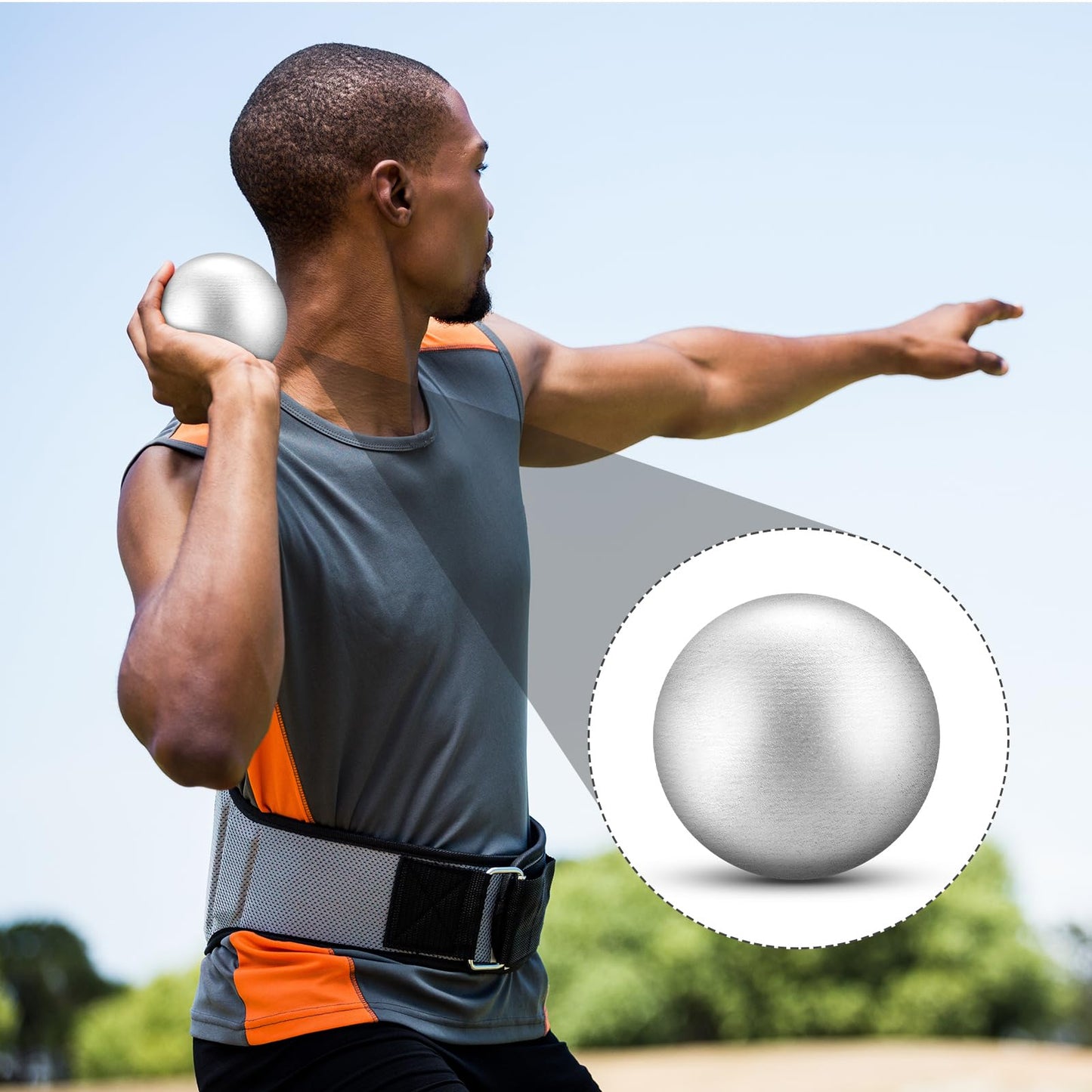 Silipull 2 Pcs Iron Shot Put Ball and Throwing Discus Set 1 kg Training Discus 12 lb Shot Put Track and Field Training Equipment for Boys Girls Beginners School Throwers Outdoor Practice(Blue)