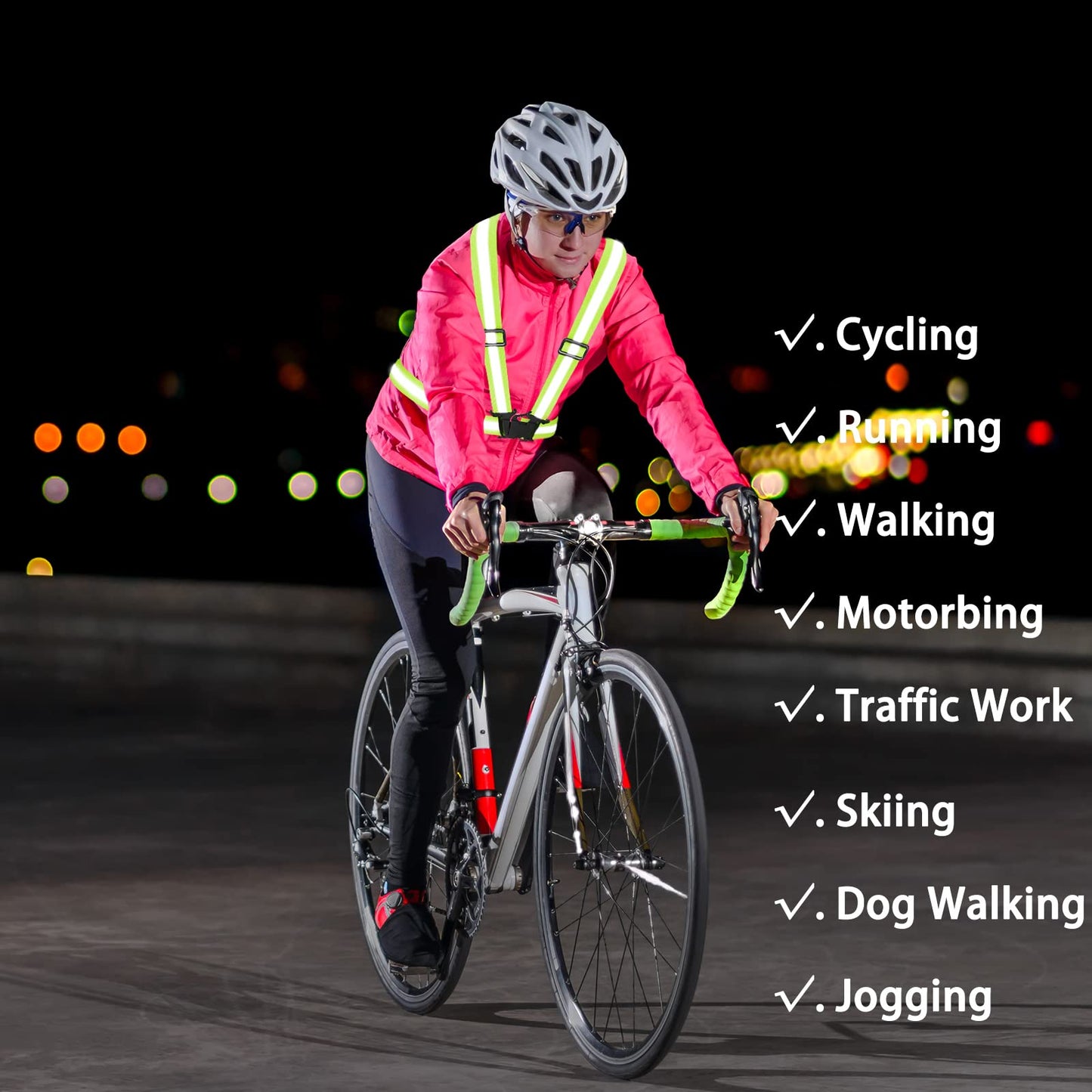Fepdiu High Visibility Reflective Vest 2Pack Safety Vest Running Reflective Gear Adjustable Reflective Vest for Walking,Jogging,Hiking,Night Cycling