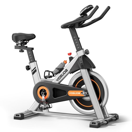 YOSUDA Exercise Bike, Stationary Bike with App, Brake Pad Indoor Cycling Bike with 300 lb Weight Capacity, Low Noise, Tablet Holder, padded Seat for Home Fitness and Weight Loss