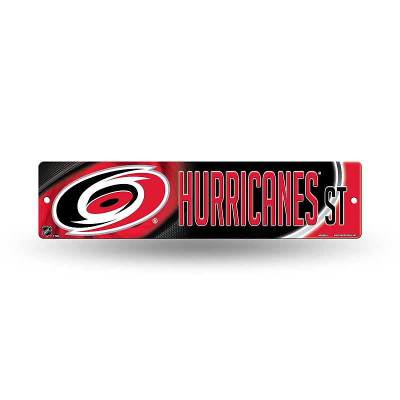 NHL Rico Hurricanes Blue 4x16 Plastic Street Sign - Officially Licensed