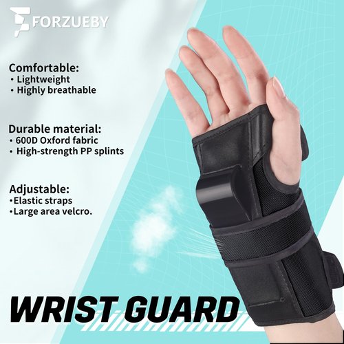 Forzueby Wrist Guards (1 Pair) for Roller Skating, Skateboarding,Snowboarding and Rollerblade, Adult and Kids Sports Protection Wrist Guard (M)