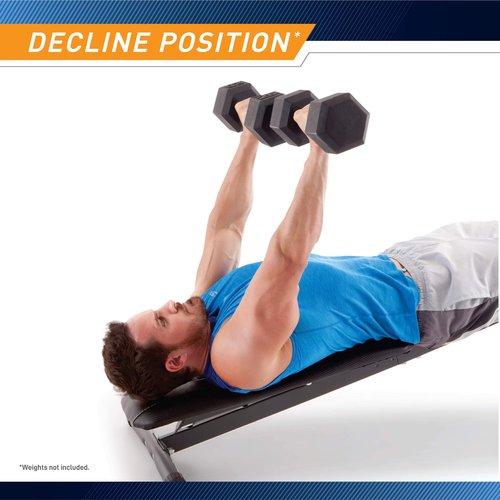 Marcy Exercise Utility Bench for Upright, Incline, Decline, and Flat Exercise SB-261W , Black , 42.00 x 19.00 x 51.00 inches