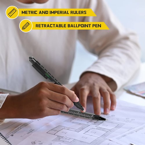 Gifts for Men Who Have Everything, 9-in-1 Multitool Pen, Cool Gadgets for Dad Husband Grandpa, Stocking Stuffers, White Elephant Christmas Gifts