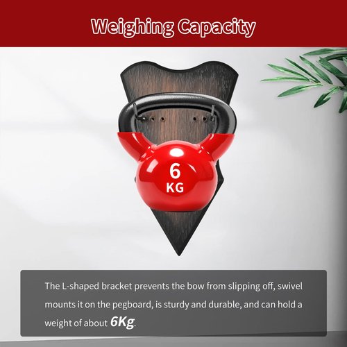 SPG Archery Bow Wall Mount - Horizontal Bow Display Stand Adjustable Bow Hanger for Compound Recurve Bow Longbow Space-Saving Holds Up to 13lbs (Small)