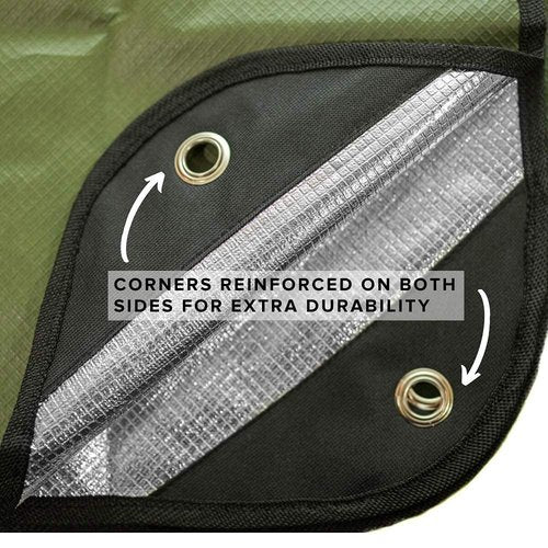 Arcturus Heavy Duty Survival Blanket ??Insulated Thermal Reflective Tarp - 60" x 82". All-Weather, Reusable Emergency Blanket for Car or Camping (Olive Green)