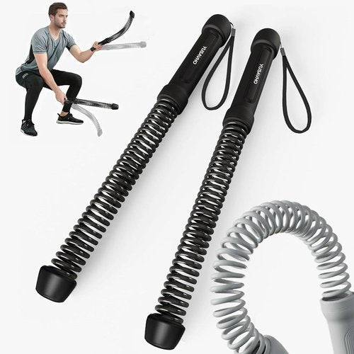 Ropeless Battle Ropes for Home Gym - Cordless Training Rope Fitness Equipment for Men & Women, Weighted Workout Ropes for HIIT, No-Jump Full-Body Exercise, Heavy Resistance & Travel-Friendly (Black)