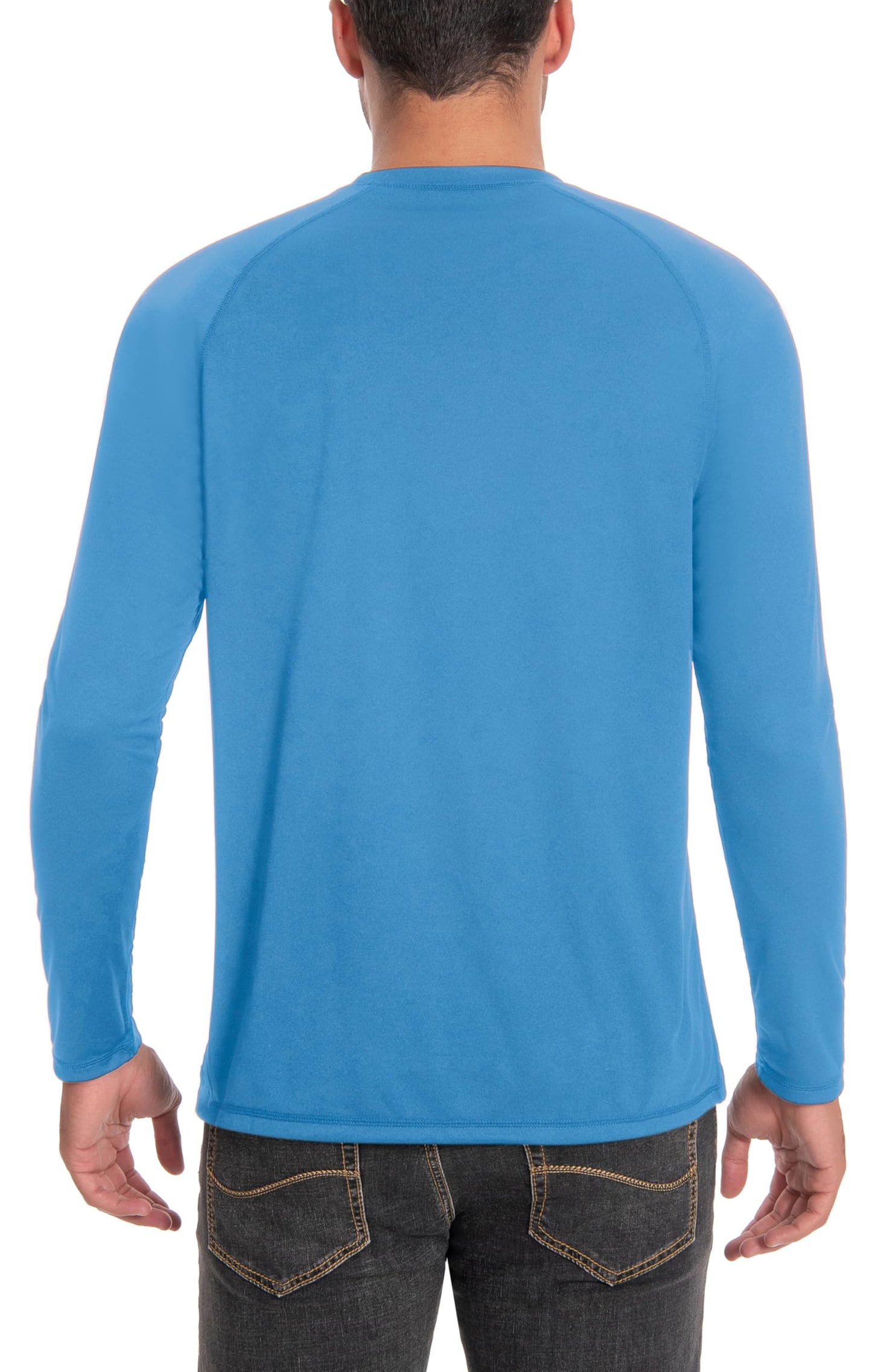 Runceptual Men's Sun Protection Shirts UPF 50+ UV Long Sleeve Rash Guard Shirts Lightweight Quick Dry for Fishing Swimming Running Hiking Dark Gray 2XL