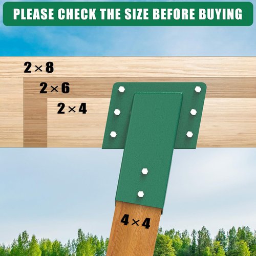 SELEWARE Deer Stand Brackets 4-Pack, Outdoor 4x4 Compound Angle Brackets, Elevator Bracket, Multi-Use Platform Bracket for Deer Stand, Hunting Blinds, Shooting Shack, Observation Decks, Tree Houses
