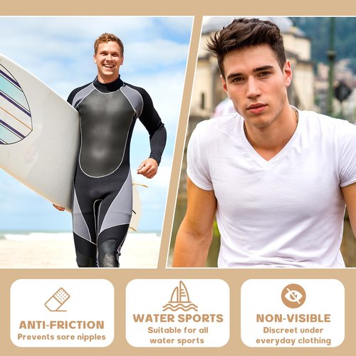 Velmitten 200pcs(100 Pairs) Mens Nipple Cover, Nipple Covers for Men No Show Guard Men Anti Chafing Running Nip Protector Hider Tape for Running, Fitness, Daily Wear