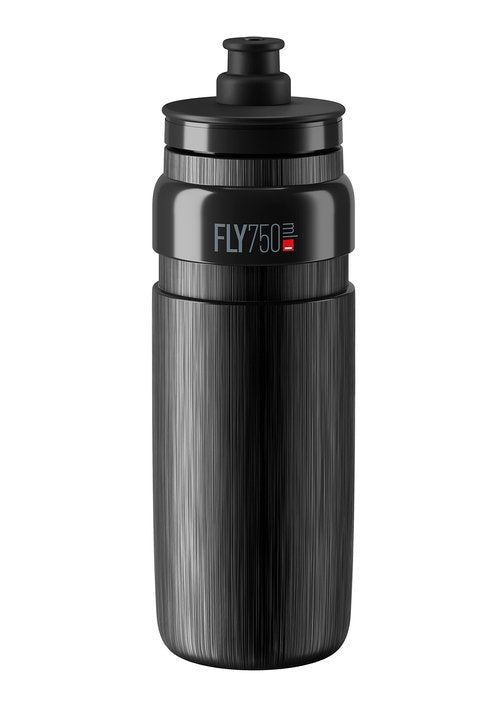 Elite Fly 750ml Bottle (Black, Tex) – Ultra-Lightweight Textured Cycling Water Bottle