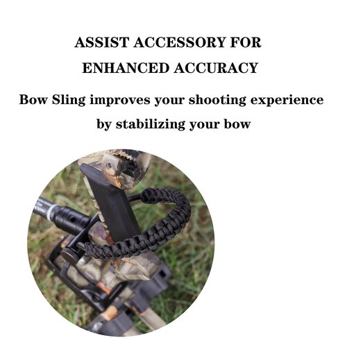 KURUGEILI Archery Bow Sling Adjustable Wrist Sling Strap Braided Bow Sling for Compound Bow Hunting Shooting