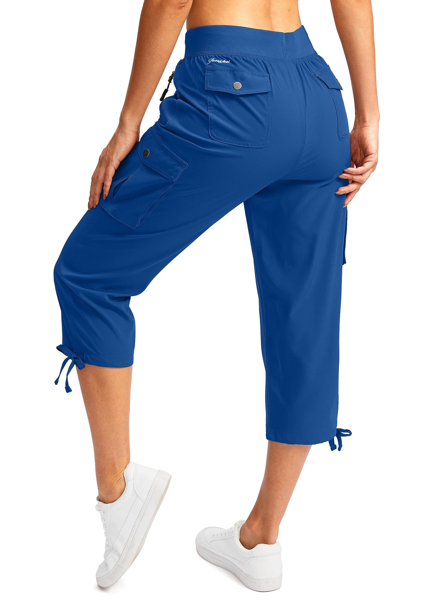 Soothfeel Women's Cargo Capris Pants with 6 Pockets Lightweight Quick Dry Travel Hiking Summer Pants for Women Casual (Royal Blue, 4XL)