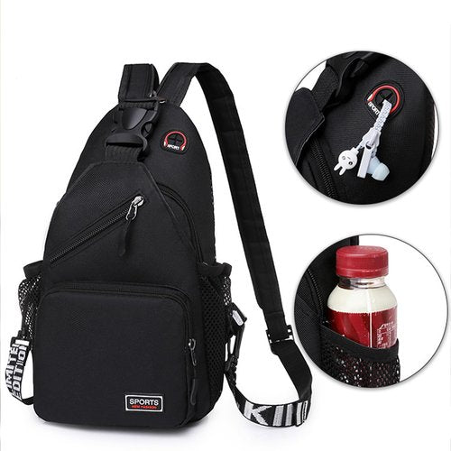 Convertible Crossbody Bags for Women,Sling Chest Shoulder Bag Backpack Daypack Fanny Pack for Outdoors Hiking Traveling Casual Lightweight Camping Essentials for Women Men,Black