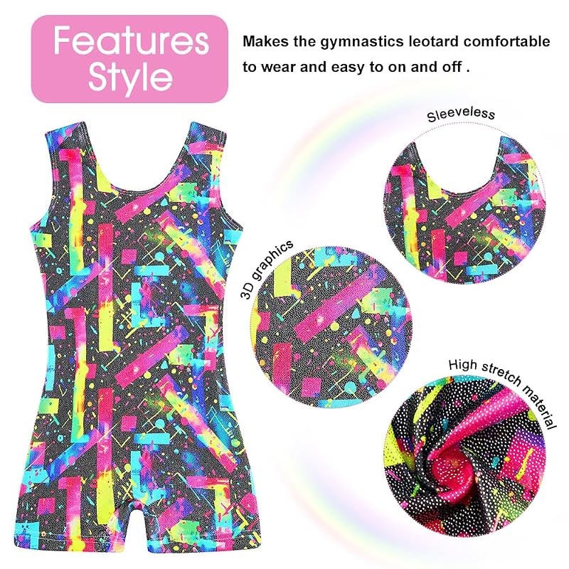 Girls Gymnastics Leotard Unitard with Shorts - 80s90s 5-6 Years (Variation of THIS listing)