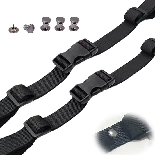 2set Backpack Chest Strap with 4pcs Strap Locator Adjustable Backpack Chest Strap Add on for Backpack Outdoor Indoor (Black)