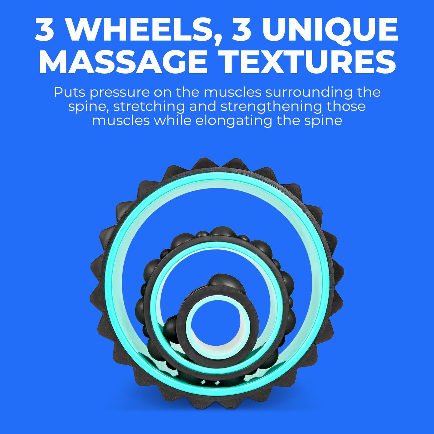 Chirp Wheel XR 3-Pack Foam Roller Set, Back & Neck Pain, 10/6/4" Mint