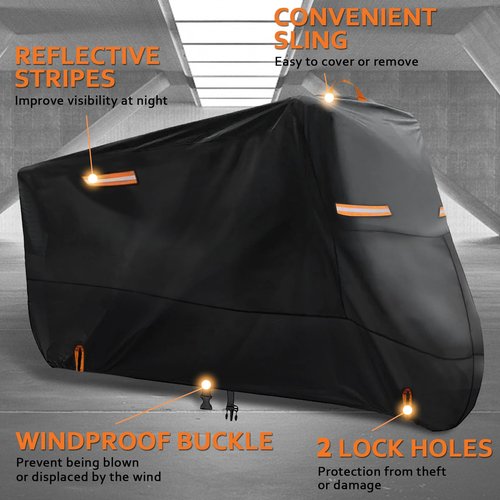 Bike Cover for 1 Bike Outdoor Waterproof, 300D Oxford Heavy Duty Bicycle Cover Rain Dust UV Wind Proof Bike Tarp with Reflective Strips Storage Bag for Mountain Road Electric Bike