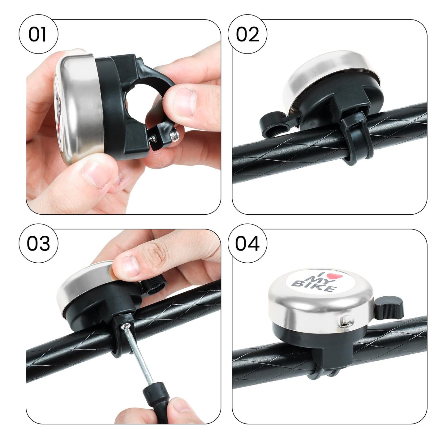 Bike Bell, Classic Nostalgic Bell, Loud Sound, Bicycle Accessories, Kids Bike Bell and Balance Car Bell, Adult Bicycle Bell,Black,and Silver...
