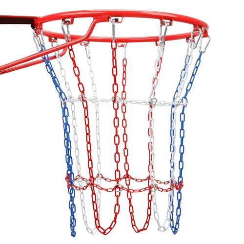 Basketball Net Replacement Heavy Duty, Carbon Steel Chain Basketball Net, Anti-Rust Use Indoor Outdoor Standard 12-Ring Basketball Hoop, Quick Installation