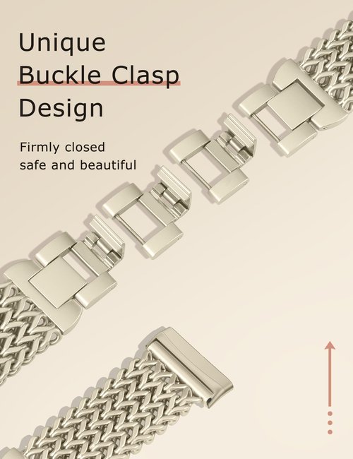 Minyee Metal Band Compatible with Fitbit Sense 2/Versa 4/Versa 3/Sense Band for Women, Dressy Stainless Steel Multi-chain Designer Gold Link Bracelet Stylish Luxury Chic Wristband Replacement Strap