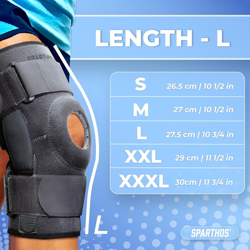 Sparthos Knee Brace for Men & Women with Hinge Support, Gray-Black Small (Variation: Gray/Black+Small)