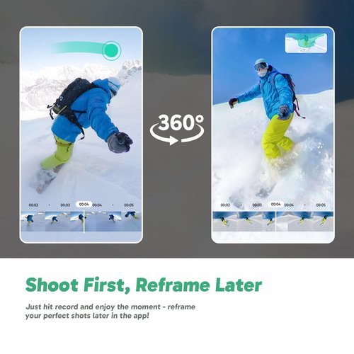 AKASO 360 Weatherproof 360° Action Camera - 5.7K 360 Video with 1/2" 48MP Sensors, 72MP 360 Photo, 360-SuperSmooth, 2.29" Touchscreen, Invisible Selfie Stick Effect, 360° Horizon Lock, AI Tracking