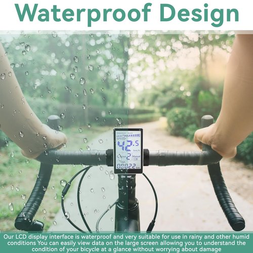 Electric Bicycle LCD Display, 24V 36V 48V 60V Universal E Scooter M5 E Bike Display Meter Control Panel Waterproof 5 Pin Electric Scooter Panel Screen for 31.8 22.2mm Electric Bikes
