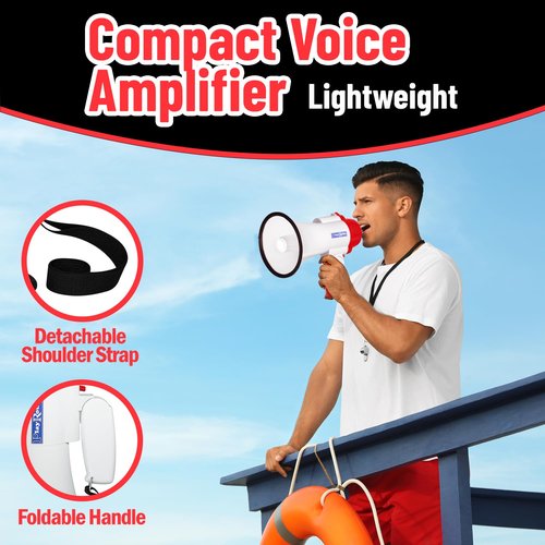 Megaphone Bullhorn | 30-Watt Bull Horn Speaker with Record & Play | Plus Voice Changer for Adults with Siren & Whistle | Blow Horn Loud Speaker with Bluetooth Connection