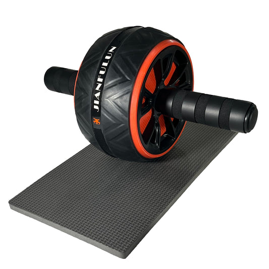 Ab Roller Wheel for Core & Abdominal Strength Workout - Portable Home Gym Exercise Equipment with Non-Slip Handles & Knee Pad for Men & Women
