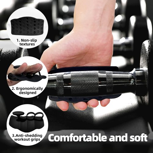 Anti-Slip Workout Grips, Ergonomic Silicone Hand Guard Grips for Palm Protection, Weightlifting, Pull-ups, Gym Training and Workouts for Both Men and Women